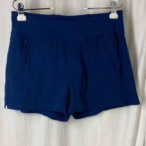 Athleta 10 Trekkie North Shirts Navy Blue UPF 40 Quick Dry Pockets